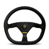Image of Momo MOD. 88 350mm Aluminum Steering Wheel w/ Black Suede & Flat Bottom Design