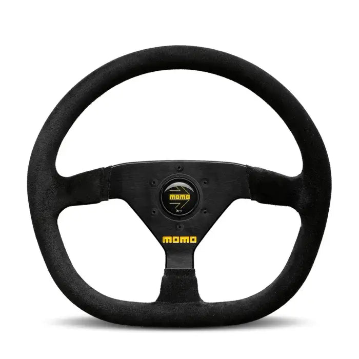 Image of Momo MOD. 88 350mm Aluminum Steering Wheel w/ Black Suede & Flat Bottom Design