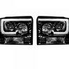 Recon Smoked Projector Headlights w/ OLED U-Bar For 2005-2007 Ford Super Duty