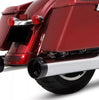 Rinehart 4.5" DBX45 Chrome Slip-On Exhaust w/ Black End Caps | Harley Davidson Touring 1995-2016