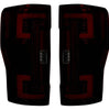 Recon Dual U-Bar Dark Red Lens OLED Tail Lights For 2017-2019 Ford Super Duty
