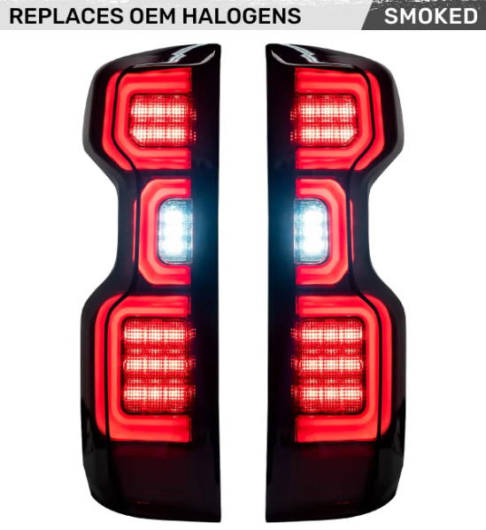 Recon Smoked OLED Tail Lights For 2019-2023 Chevrolet Silverado 1500 ...