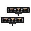 Go Rhino Go Rhino750600622SBS - Blackout Combo Series Lights - Pair of Sixline LED Spot Lights With Amber Accent - Black 750600622SBS
