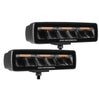 Go Rhino Go Rhino750600622SBS - Blackout Combo Series Lights - Pair of Sixline LED Spot Lights With Amber Accent - Black 750600622SBS