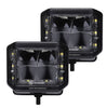 Go Rhino Go Rhino750700321SCS - Blackout Series Lights - Pair of 4x3 Cube LED Sideline Spot Light Kit - Black 750700321SCS