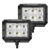 Go Rhino Go Rhino753003023FBS - Bright Series Lights - Pair of 4x3 Rectangle LED Flood Light Kit - Black 753003023FBS