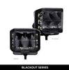 Go Rhino Go Rhino750700321FCS - Blackout Series Lights - Pair of 4x3 Cube LED Sideline Flood Light Kit - Black 750700321FCS