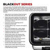 Go Rhino Go Rhino750400321SCF - Blackout-3x3 Cube LED Spot Light Kit- Flush Mount - Black 750400321SCF