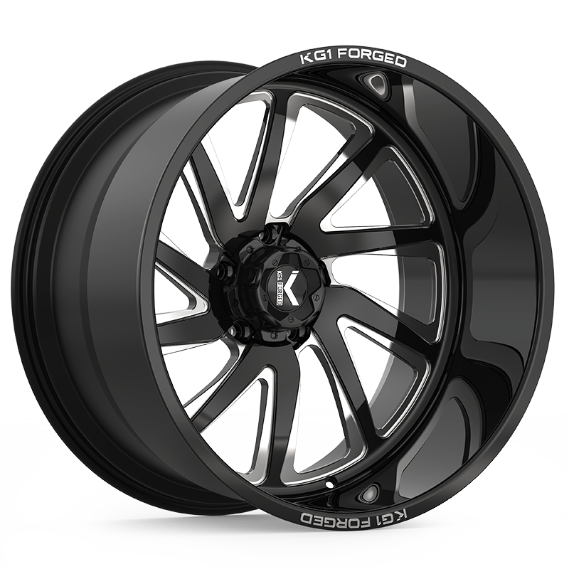 KG1 Forged Vile (5 Lug) Gloss Black Milled 24X14