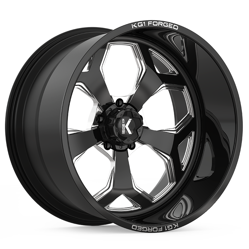 KG1 Forged Knox (5 Lug) Gloss Black Milled 24X14