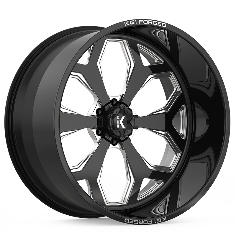 KG1 Forged Knox (6 Lug) Gloss Black Milled 24X14