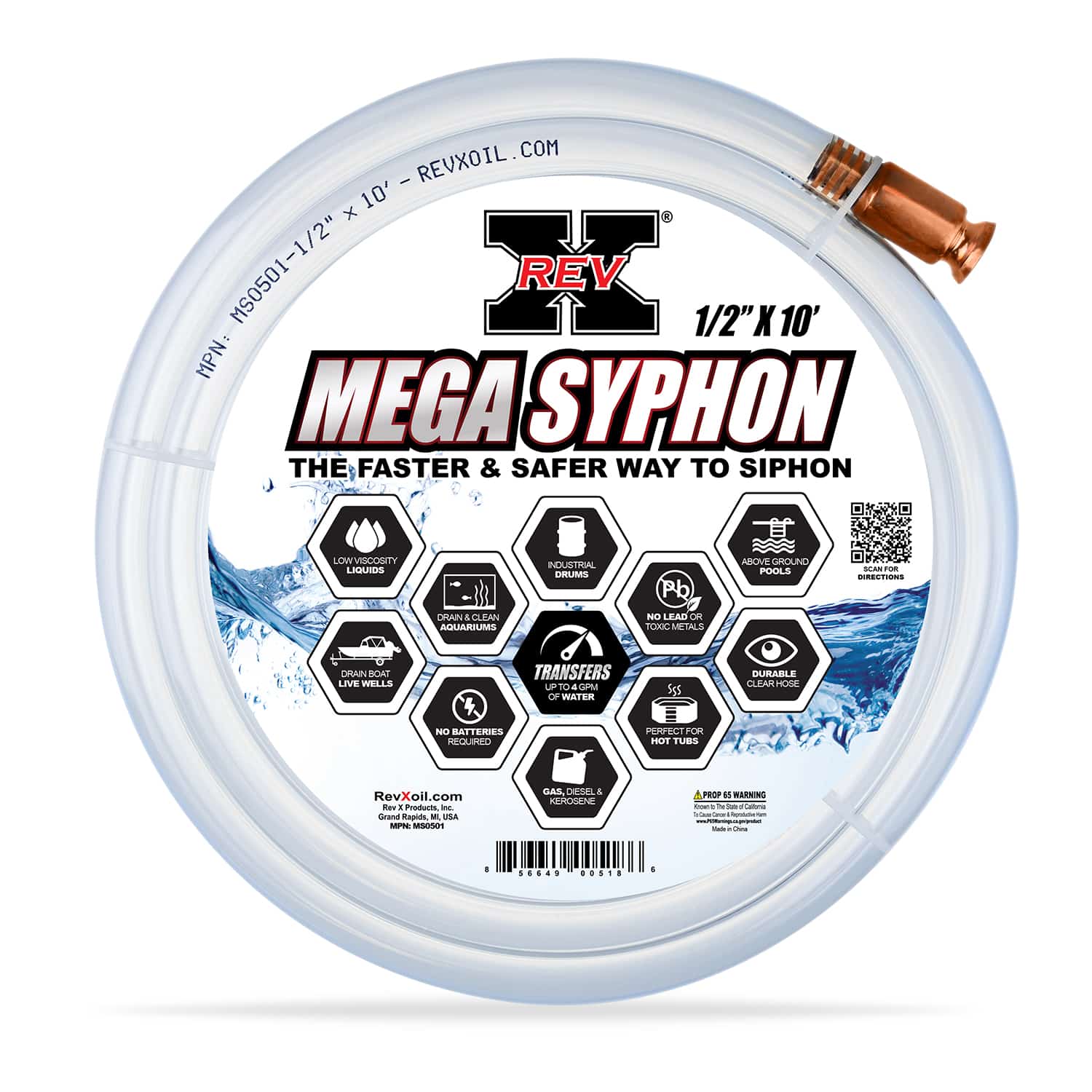 REV-X Mega Syphon 1/2 in. x 10 ft. - Shaker Siphon