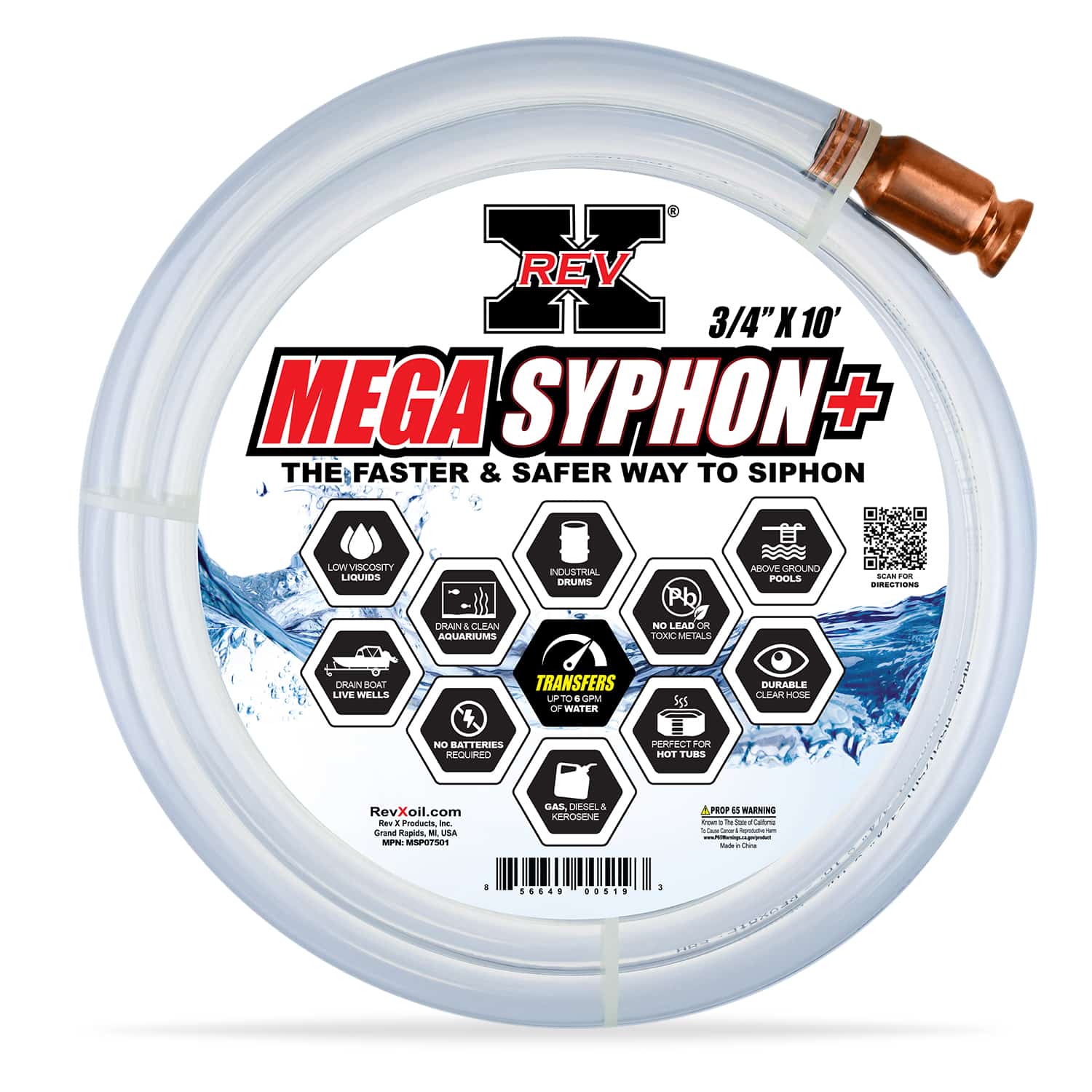 REV-X Mega Syphon+ 3/4 in x 10 ft. - Shaker Siphon