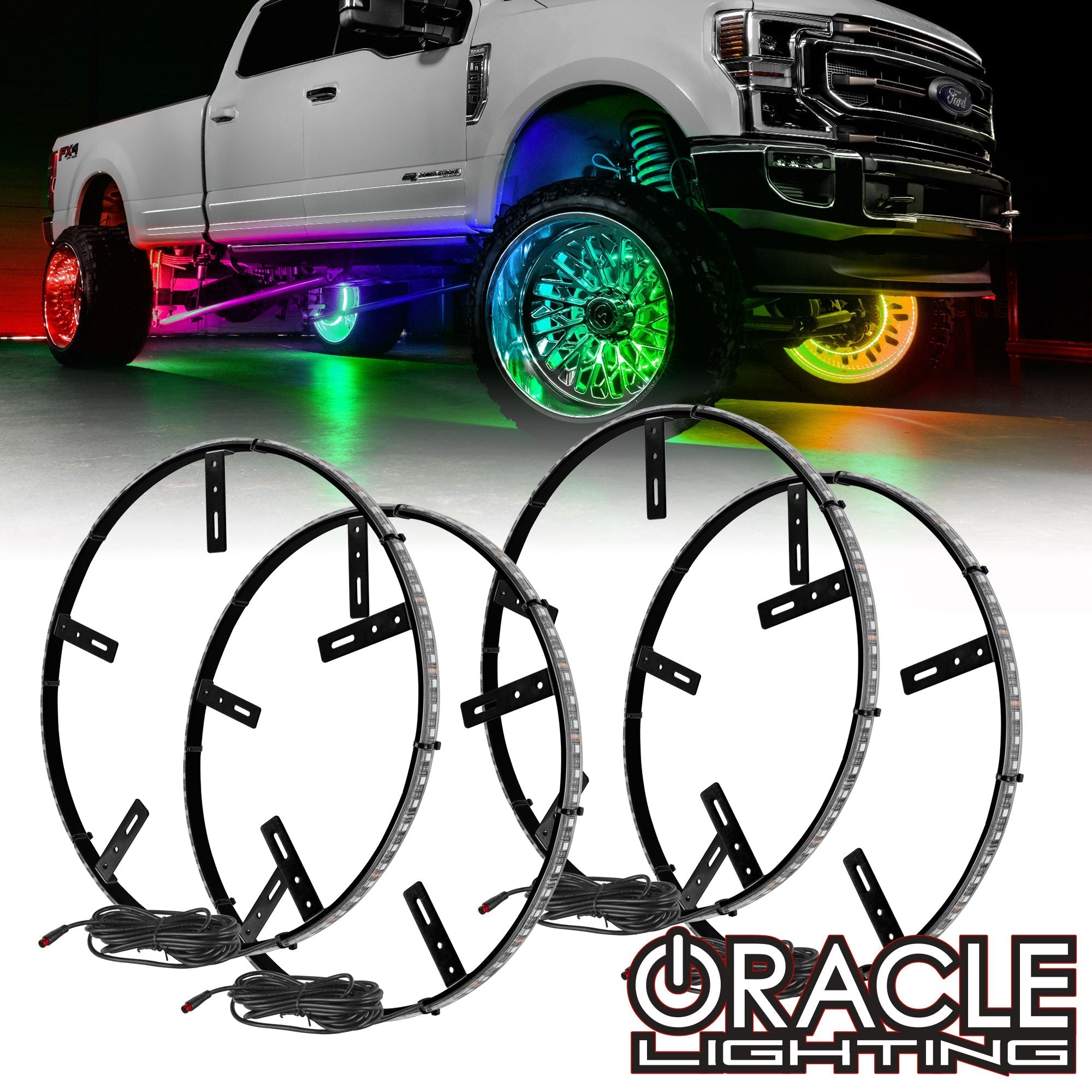 Oracle Lighting LED Illuminated Wheel Rings 15in ColorSHIFT (No Controller) For 18in and Smaller Wheels - Universal