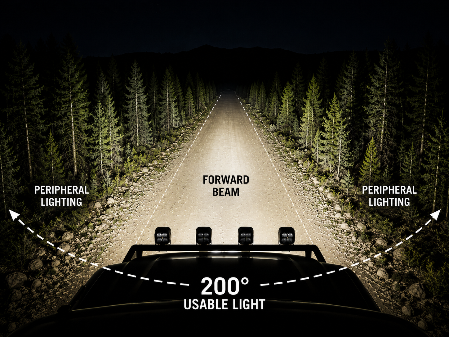 200° of Usable Light