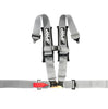 PRP 4.3 Silver 4-Point Adjustable Latch & Link UTV Harness with 3" Belts & Sewn-In Pads