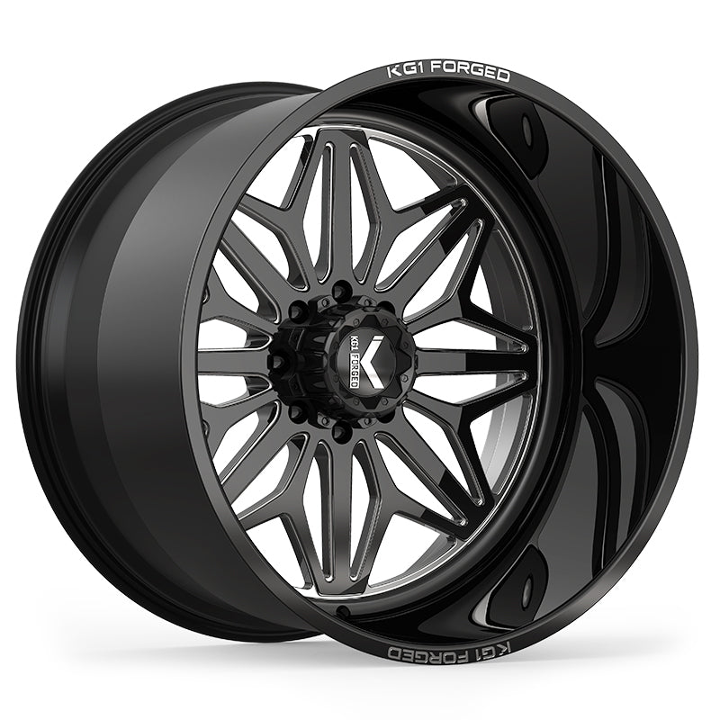 KG1 Forged Snow Gloss Black Milled 26X16