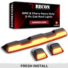 Recon Amber LED Cab Light Kit w/ Smoked Lenses For 2020-2024 GMC/Chevy 2500/3500