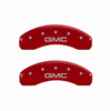 MGP Red Caliper Covers Front & Rear Set For 2015-2020 GMC Yukon w/ GMC Logo