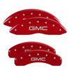 MGP Red Caliper Covers Front & Rear Set For 2015-2020 GMC Yukon w/ GMC Logo