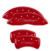 MGP Red Caliper Covers Front & Rear Set For 2011-2023 Dodge Challenger - Cursive