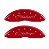 MGP Red Caliper Covers Front & Rear Set For 2011-2023 Dodge Challenger - Cursive