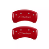 MGP Red Caliper Covers Front & Rear Set For 2011-2023 Dodge Challenger - Cursive
