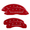 MGP Red Caliper Covers Front & Rear Set For 2019-2024 Chevrolet Silverado 1500