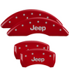 MGP Red Caliper Covers Front & Rear Set For 2014-2023 Jeep Cherokee