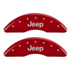 MGP Red Caliper Covers Front & Rear Set For 2014-2023 Jeep Cherokee