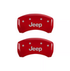MGP Red Caliper Covers Front & Rear Set For 2014-2023 Jeep Cherokee