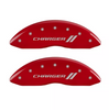 MGP Red Caliper Covers Front & Rear Set For 2011-2023 Dodge Charger