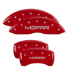 MGP Red MOPAR Caliper Covers Front & Rear Set For 2011-2023 Dodge Challenger
