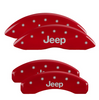 MGP Red Jeep Caliper Covers Front & Rear Set For 2011-2022 Jeep Grand Cherokee