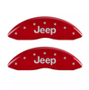 MGP Red Jeep Caliper Covers Front & Rear Set For 2011-2022 Jeep Grand Cherokee