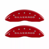 MGP Red Caliper Covers Front & Rear Set For 2014-2018 Chevrolet Silverado