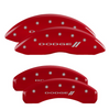 MGP Red Caliper Covers Front & Rear Set with Stripes For 2011-2023 Dodge Durango