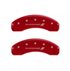 MGP Red Caliper Covers Front & Rear Set with Stripes For 2011-2023 Dodge Durango