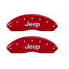 MGP Red Caliper Covers Front & Rear Set Jeep For 2018-2025 Jeep Wrangler JL