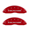 MGP Red Caliper Covers Front & Rear Set Cursive For 2021-2024 Cadillac Escalade