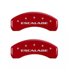 MGP Red Caliper Covers Front & Rear Set Cursive For 2021-2024 Cadillac Escalade