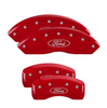 MGP Red Caliper Covers Front & Rear Set Oval For 2013-2020 Ford Fusion