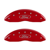 MGP Red Caliper Covers Front & Rear Set Oval For 2013-2020 Ford Fusion