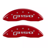 MGP Red Caliper Covers Front & Rear Set engraved F150 For 2021-2024 Ford F-150
