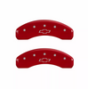 MGP Red Caliper Covers Front & Rear Set Bowtie For 2014-2018 Chevrolet Silverado