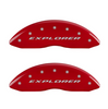 MGP Red Caliper Covers Front & Rear Set For 2011-2019 Ford Explorer