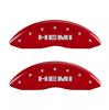 MGP Red Caliper Covers Front & Rear Set Hemi Logo For 2019-2025 Ram 1500