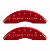 MGP Red Caliper Covers Front & Rear Set Bar & Pony For 2015-2023 Ford Mustang