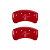 MGP Red Caliper Covers Front & Rear Set Bar & Pony For 2010-2014 Ford Mustang