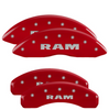 MGP Red Caliper Covers Front & Rear Set RAM Logo For 2019-2021 Ram 1500